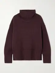 [Maria McManus] Maria McManus - Swing Recycled-cashmere And Organic Cotton-blend Turtleneck Sweater - Burgundy - small small Burgundy
