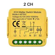 For Homekit Matter WiFi Smart Switch 16A Smart Home Automation Relay Module Works with Homekit Siri Smartthings Alexa Google Wifi-2gang