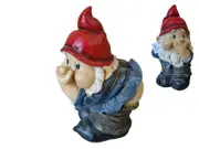 25cm Farting Solar Gnome - Funny Light-Up Garden Statue - Tooting Gnome Decor
