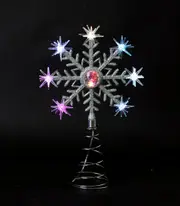 8 LED Snowflake Color Changing Multi-Effect Christmas Tree Topper