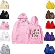 [Generic] Jesus Loves You Hoodie, Faith Over Fear Hoodie, Christian Sweatshirt Jesus Gifts Pullover, Religious Sayings Pullover Sweater