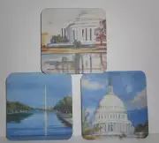 VINTAGE 4X4" COASTERS WASHINGTON DC CAPITAL MONUMENT JEFFERSON 4 OF EACH