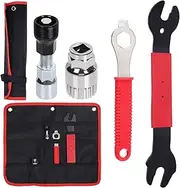 Keadic 4Pcs Professional Bike Repair Tool Kit Contains Bike Crank Extractor, Bicycle Bottom Bracket Remover, 16mm Spanner and Bike Pedal Wrench for MTB Mountain Road Bike Maintenance