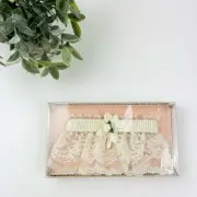 Vintage 1980's Love's Remembrance by Heartline Cream Lace Rosette Garter Belt