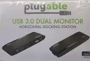 Plugable UD-3900H-EU USB 3.0 Dual Monitor Horizontal Docking Station New Sealed