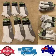 Quality Mens women's bamboo sports socks ankle socks low cut White Grey,AU stock