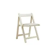 Atlai White Solid Wood Frame Foldable Dining Chair with Padded Seat