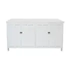Hamptons Louvre 4 Door Sideboard Buffet Cabinet in White or Black