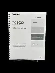 Onkyo TX-8020 AV Receiver Manual Instructions User Guide Reprint