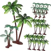 DOITOOL 16 Pcs Mini Coconut Tree Cake Toppers Artificial Tropical Cake Decorations for Birthdays Cupcake Tree Topper Beach Party Favors and Dollhouse Accessories