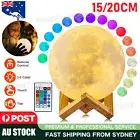 Dimmable 3D Lunar Moon Lamp Moonlight 20cm LED Night Light Touch Pat Remote AU