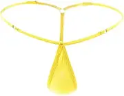 [BreakEgg] Men's Adjustable G-String Thong Underwear, Sexy Ice Silk Transparent T-Back Panties