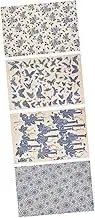 DIY Coloring Transfer Paper 4 Sheets of Underglaze Flower Decal for Pottery
