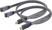 2Pack Up&Down Angle USB C 3.1 Gen 2 Cable 90 Degree USB 3.1 Type C Male to Male Extension Cable Fast Charging Compatible for Google Pixel 4 3 XL,Samsung Galaxy Note 10 S20,MacBook(0.6M-M/M)