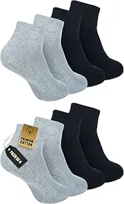 [Zaccai] Men's Ankle Socks Casual Lightweight Cotton Socks (4 Pairs)