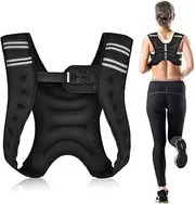 Kvittra Weighted Vest, 6.5lb/3KG Weight Vest with Reflective Stripe, Body Weight Vests Adjustable for Men, Women Workout, Strength Training, Running, Walking, Jogging, Cardio, Weighted Workout