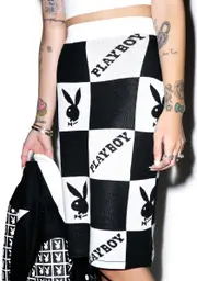 [Joyrich] X Playboy Checker Knit Tube Skirt