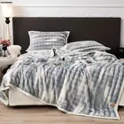 Large Super Soft Faux Rabbit Plush Winter Blanket Throw Rug 200x230cm Neon Blue