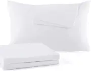 2-Pack Zippered Cooling Pillow Case Protector Tightly Woven Cotton Cover New