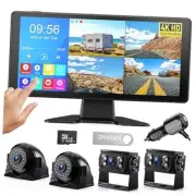 4K RV Backup Camera System 10.36" Quad Split Touchscreen Monitor 4 1080P HD