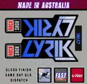 Rockshox Lyrik style Fork Decal BLUE Fade Sticker Laminated REPRODUCTION