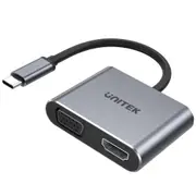 Unitek 4-in-1 USB Mulit-Port Hub with USB-C Connector - Space Grey Includes 1x USB-A Port - 1x VGA Port - 1x HDMI 4K 60Hz Port - 1x USB-C PD 100W - Plug & Play [D1049A]