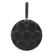 Egg Frying Pan Non Stick Iron 7 Holes Round Fried Cooker With Handle For