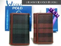 在飛比找Yahoo!奇摩拍賣優惠-【寧寧精品*台中皮件30年老店】WORLD Polo 綠格停