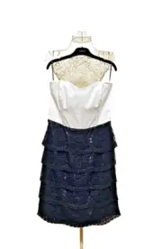 NICOLA FINETTI STRAPLESS COCKTAIL/PARTY DRESS 12 (stripes optionally included)