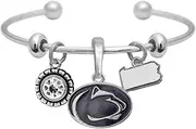 Sports Accessory Store Penn State Nittany Lions Home Sweet Home Silver Crystal Cuff Bracelet Jewelry, 7.5 inches, Metal
