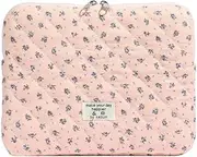 Floral Laptop Carrying Case Quilted Notebook Case Protective Cute Computer Sleeve for 11-15 Inch Laptop Tablet