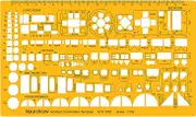 Liquidraw 1:100 Scale Architectural Scale Ruler Drawing Template Stencil Architect Technical Drafting Supplies, Architecture Furniture Design Symbols for House Interior Floor Plan
