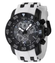 Invicta Racing JM Limited Ed Men's 48mm Black White Skeleton Chrono Watch 48064