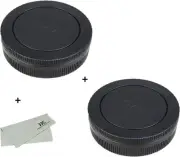 2-Pack Canon EF-M Mount Body Cap + Rear Lens Cap for Canon EOS M50 M50II M100