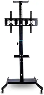 Rolling TV Stand, Mobile TV Cart, Mobile TV Cart Floor Stand with Tray, Bracket Mount for 32"-60" LCD Led Flat Screen TVs, with Lockable Wheels and Cable Managemen(