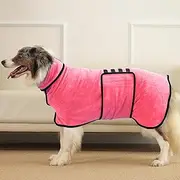 Dog Bathrobe, Super Absorbent Microfiber Robe Towel for Quick Drying, Comfortable Soft Dog Drying Coat with Adjustable Belly Strap, Ideal for Baths, Swimming, Rainy Walks, and Keeping Warm
