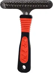 Pet Deshedding Rake Detangling Double Row Pins Grooming Comb Long Thick Hair Golden Retrievers Zinc Plating Large Dogs