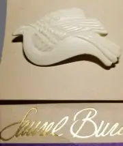 Rare Vintage 1986 Laurel Burch Snow Dove Bird Brooch IVORY LOOK RESIN PIN