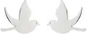 [Generic] Small Little Bird Shape Stud Earrings for Women Minimalist Cute Stainless Steel Animal Cartilage Pierced