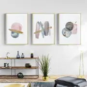 Blush Pink Watercolor 3 sets Canvas Wall Art