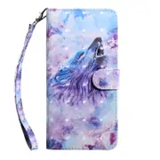Leather Case With Holder and Card Slots and Wallet For Iphone 7 Plus / 8 Plus(Roaring Wolf)