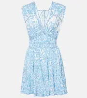 [Poupette St Barth] Poupette St Barth Ciao floral minidress AU 10 blue