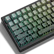 dagaladoo Grey Topographic keycaps Line Backlit keycaps Shine Through Keyboard Keys Side Printed Key caps Cherry Profile keycap Set for 61/64/66/68/71/75/84/87 Mechanical Keyboards