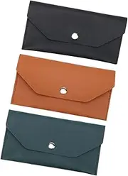Generic 3Pcs Portable Envelope Wallet Simple Design Multi Function Purse for Cards Cash and Items Convenient Wallet for Office Parties and Daily Use