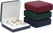 [sadkew] Small Ring Organizer Box, Portable Rings Jewelry Holder Case, Modern Ring Storage Tray Fit for Women,Girl for Travel (red)