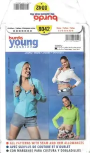 Burda # 8042 Sewing Pattern Misses' Fitted Jacket Size 6-18 Uncut Factory Folded