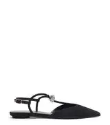 TULLY CRYSTAL T-STRAP FLAT in BLACK/CLEAR for Women