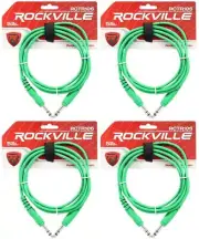 4 Rockville RCTR106G Green 6' 1/4'' TRS to 1/4'' TRS Cable 100% Copper