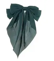 Green Satin Stylish Bow Big Ribbon Bow Knot Hair Clip All Hair Types Non Slip