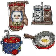 Plastic Canvas Counted Cross-Stitch Craft Kit on 14ct AIDA Enjoy Your Meal! P-466SR-466 by MP Studia